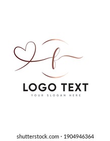 Una plantilla de logotipo F con letras dulces y suaves, logotipo vector para la identidad empresarial y de la empresa 