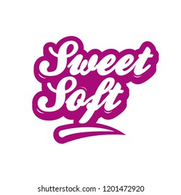 Sweet soft lettering logo vector template design eps 10