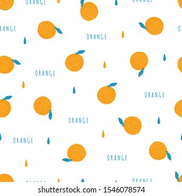 Sweet and Sour Orange Vector Illustration White color Background Seamless Pattern