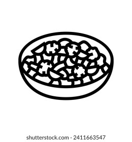 sweet and sour pork chinese cuisine line icon vector. sweet and sour pork chinese cuisine sign. isolated contour symbol black illustration