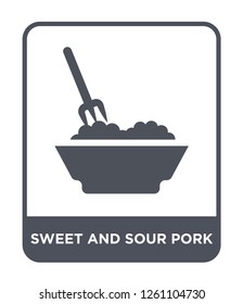 sweet and sour pork icon vector on white background, sweet and sour pork trendy filled icons from Culture collection, sweet and sour pork simple element illustration
