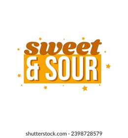 Sweet and sour text icon label design vector