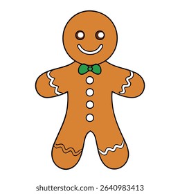 A sweet, spiced cookie shaped like a little person, often decorated with icing and candies—classic holiday treat with a warm, festive flavor.
