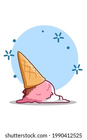 Sweet spilled ice cream