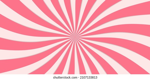 Sweet Spiral Candy Background. Swirl Abstract Caramel Pattern. Twist Candy Background. Vortex Lollipop Wallpaper. Modern Design. Vector Illustration.