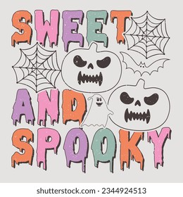 Sweet And Spooky Halloween SVG T-Shirt Sublimation Design Vector Graphic