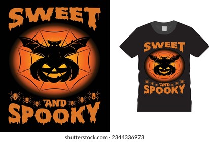 sweet and spooky, Halloween t shirt design,  Unique , Colorful, eye-catching and High-Quality “Halloween T-Shirt design” Halloween t-shirt design template easy to print all-purpose.