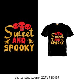 Archivo vector de diseño de camisetas dulce y espeluznante.
