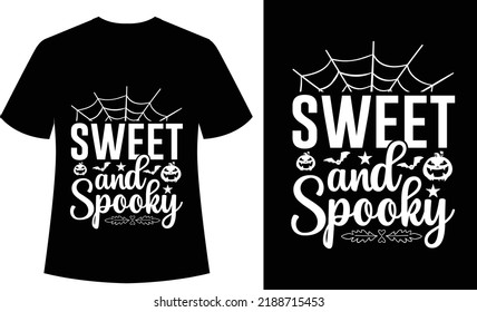 Sweet and Spooky Typography tshirt design, halloween, tshirt vector, horror, print ready