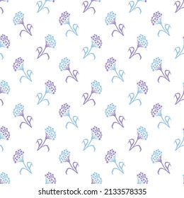 Sweet Spring Pastel Purple and Blue Color Floral Vector Seamless Pattern can be use for background and apparel design