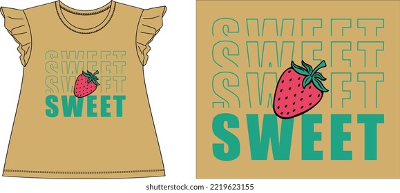 SWEET SRAWBERRY t shirt graphic design vector illustration \
