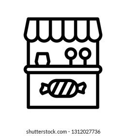 Sweet stall vector illustration, Isolated line design icon