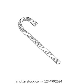 sweet stick striped. Vector illustration on isolated background. sketching style