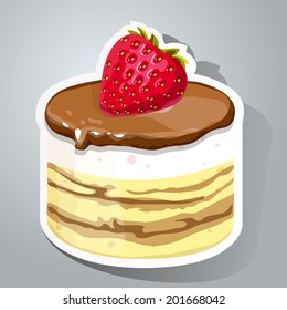 Sweet sticker with cupcake