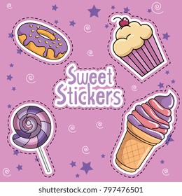 sweet stickers pop art