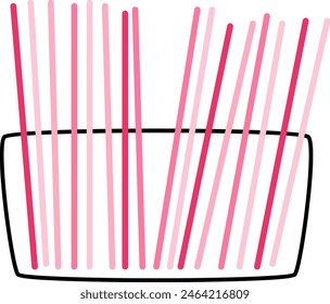 Sweet Sticks In Saucer Vector Illustration