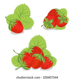 Sweet strawberries on a white background