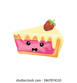 Sweet strawberry cake feel happy.