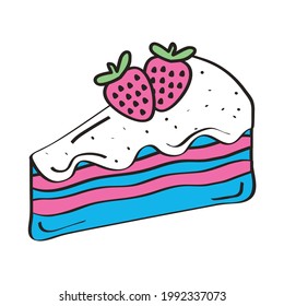 sweet strawberry cake portion icon