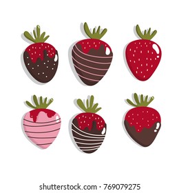 Sweet strawberry chocolate for Valentine's Day vector