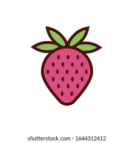sweet strawberry fruit flat style vector illustration design