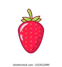 Sweet Strawberry Fruit Vector Illustration Cartoon Icon