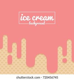 Sweet strawberry ice cream texture background, Pattern vector.