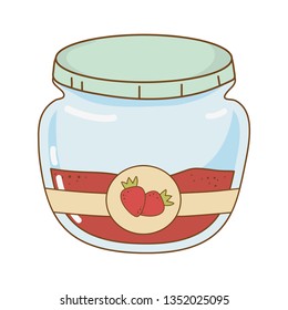sweet strawberry jam pot