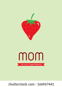 sweet strawberry mom poster