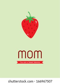 sweet strawberry mom poster