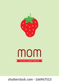 sweet strawberry mom poster