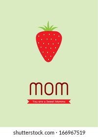 sweet strawberry mom poster