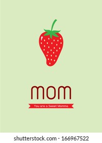 sweet strawberry mom poster