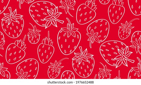 Sweet strawberry. Seamless pattern in red 