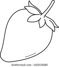 Sweet strawberry. Vector outline icon.