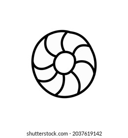 Sweet striped donut. Hand-drawn vector illustration for stories, posters, postcards, stickers and professional design