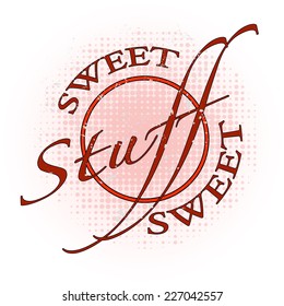  sweet stuff grunge stamp with on vector illustration