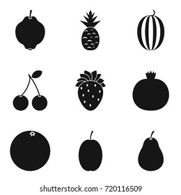 Sweet stuffing icons set. Simple set of 9 sweet stuffing vector icons for web isolated on white background