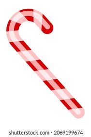 Sweet sugar cane. Red striped candy icon