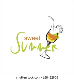 Sweet Summer background  with juice