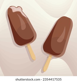 Sweet summer delicacy sundaes in chocolate