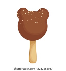 Sweet summer dessert, popsicle on a stick. Vector graphics.