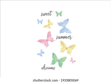 sweet summer dreams butterfly vector