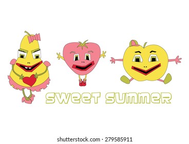 Sweet summer fruit vector illustration