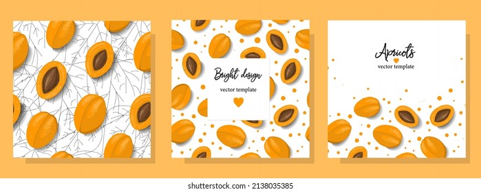 Sweet Summer Patterns. Seamless Fruity Texture. Apricot Or Peach. Bright Summer Patterns. Apricot Illustration. Vector Illustration.