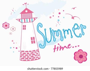 Sweet summer print with beacon