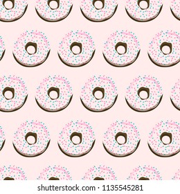 Sweet summer retro donuts seamless pattern. Stock vector
