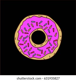 Sweet summer seamless pattern with donuts vector illustrations 