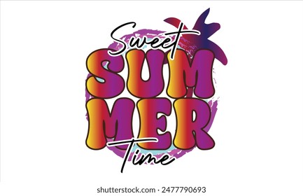 Sweet Summer Time Retro PNG T-Shirt Design