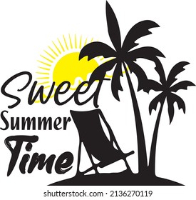 sweet summer time t-shirt design vector file